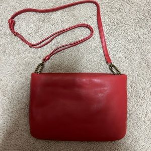 Madewell Red Faux Leather Crossbody Bag